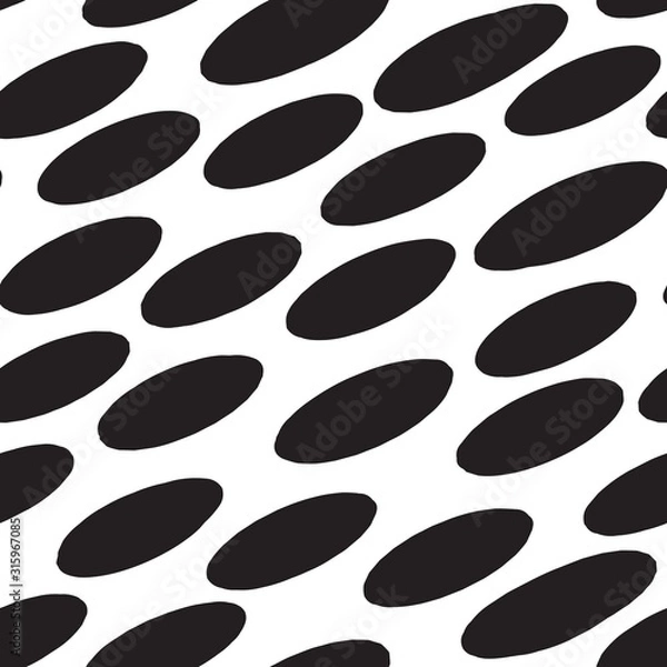 Obraz black diagonal ellipses. simple abstract seamless pattern
