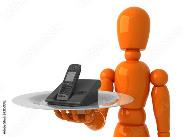 Obraz orange mannequin with phone