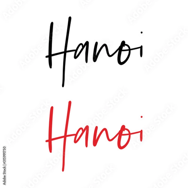 Fototapeta Hanoi city calligraphy vector quote