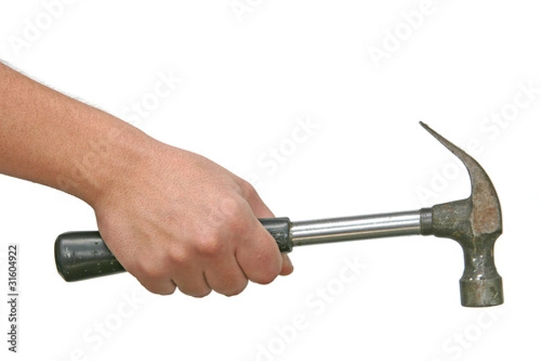 Obraz hand holding  hammer