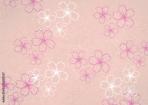 Fototapeta 桜　背景イラスト