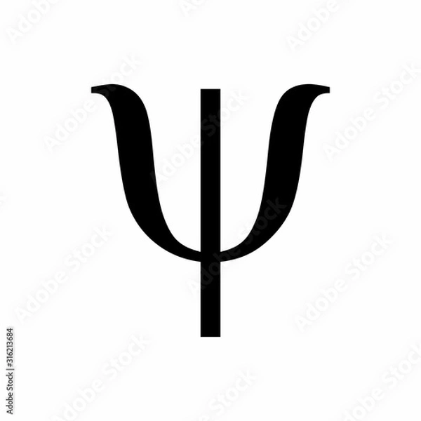 Obraz Małe litera psi grecka na białym tle