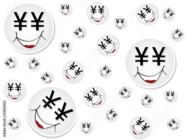 Fototapeta smile face made of yen
