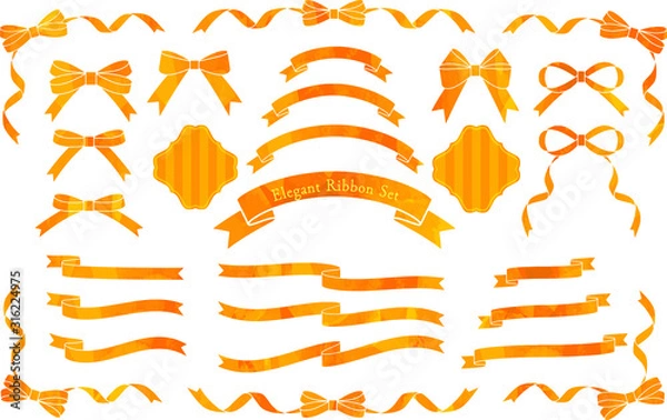 Obraz リボン　オレンジ　セット