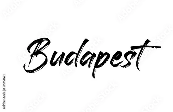 Fototapeta capital Budapest typography word hand written modern calligraphy text lettering