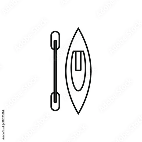 Fototapeta vector icon of canoe with simple shapes