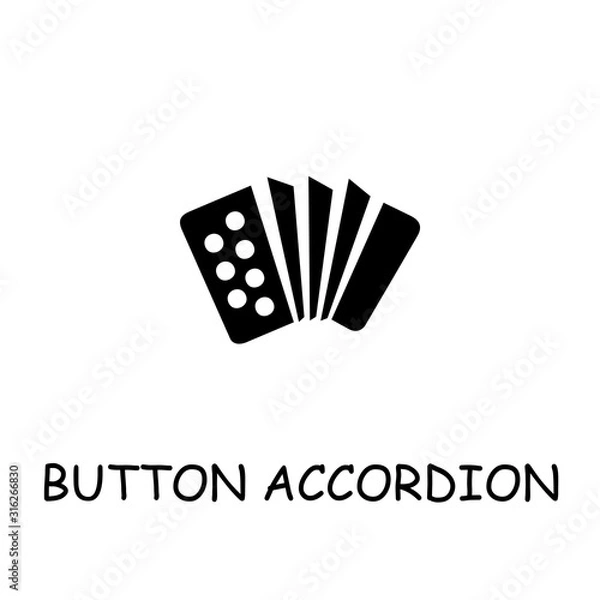 Fototapeta Button Accordion flat vector icon