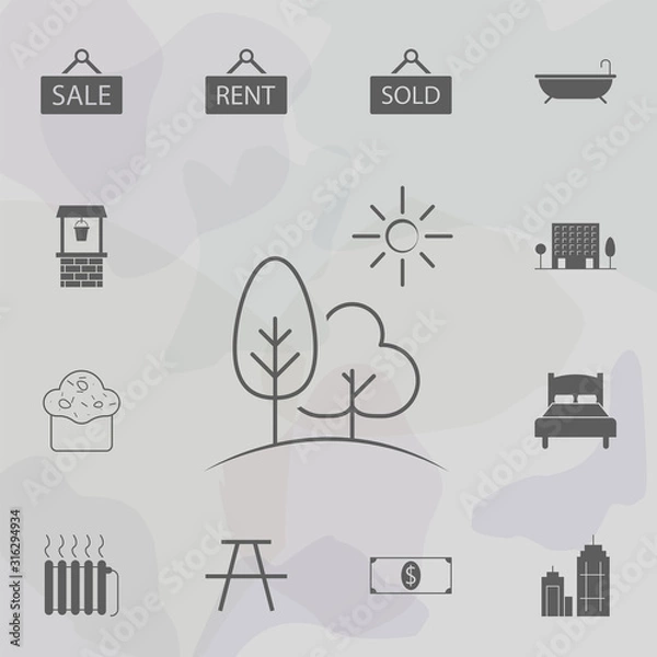 Fototapeta Hill landscape icon. Web icons universal set for web and mobile