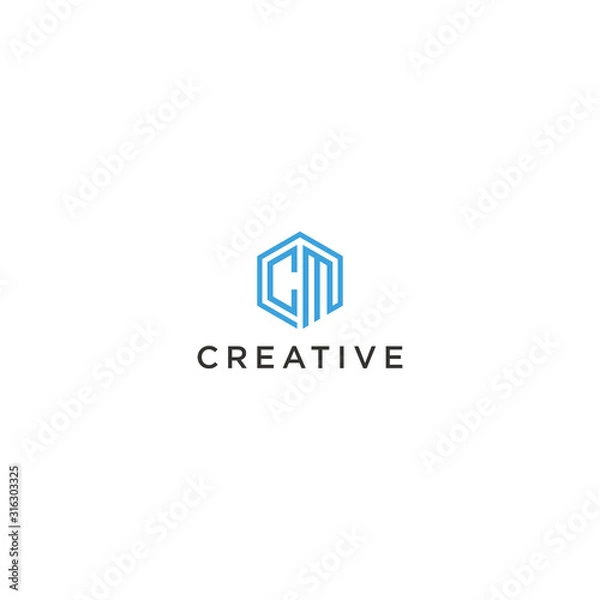 Fototapeta Modern Vector Logo LETTER initials CM.