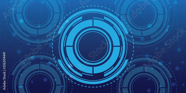 Obraz technological interface abstract background, vector illustration