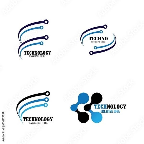 Fototapeta Technology logo design template vector icon