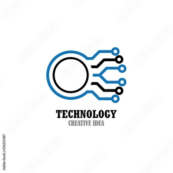 Fototapeta Technology logo design template vector icon