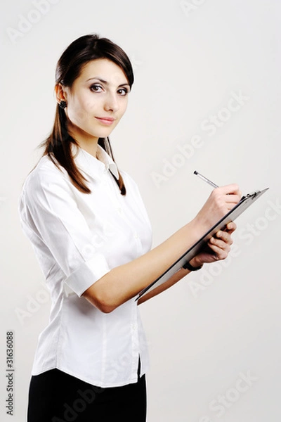 Obraz Woman with notepad