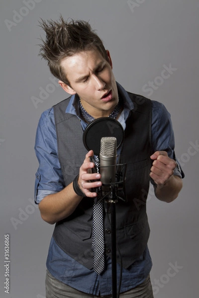 Obraz handsome guy is singing