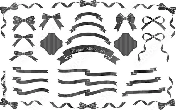 Obraz リボン　ブラック　セット