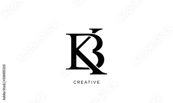 Obraz kb logo design vector initial luxury