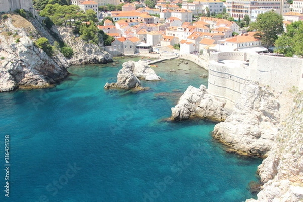 Fototapeta Panoramic view of Dubrovnik harbour in the summer Croatia