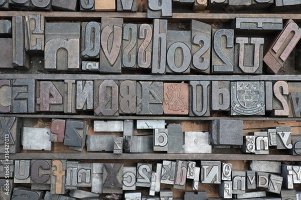 Fototapeta Printing block letters and numbers