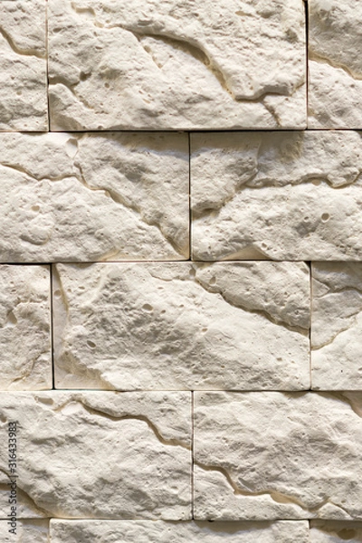 Fototapeta Gray decorative stone background. Gray wall background of concrete block texture. vertical photo