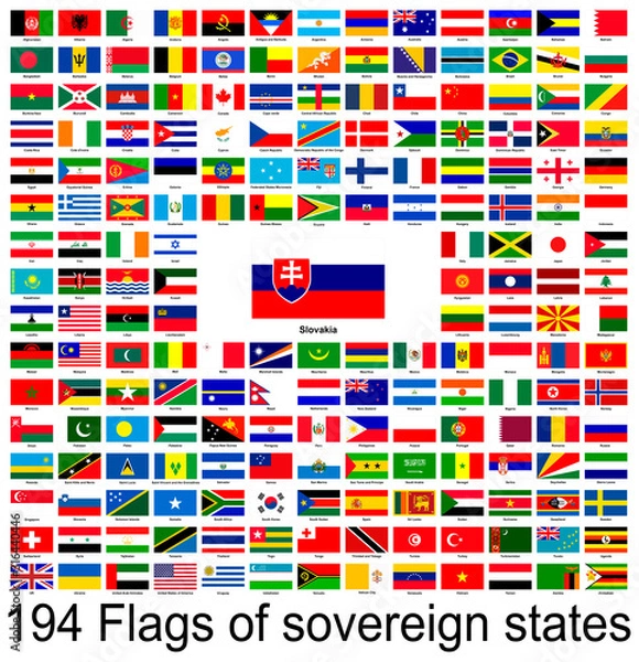 Obraz Slovakia, collection of vector images of flags of the world