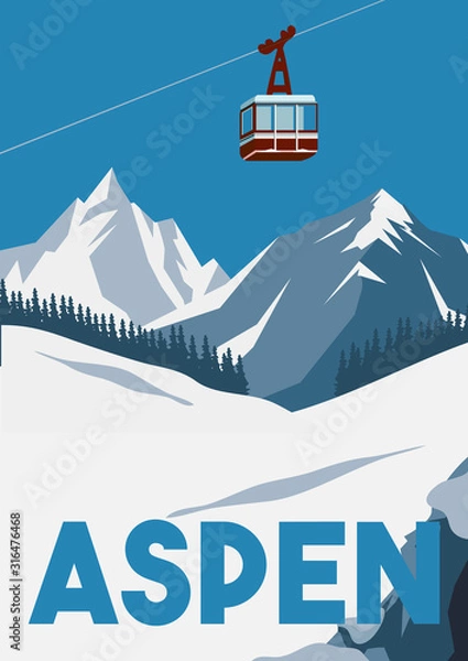 Obraz Aspen Colorado Vector Illustration Background