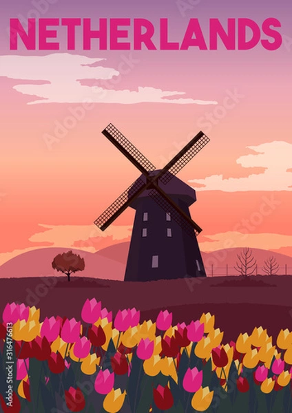 Obraz Netherlands Vector Illustration Background
