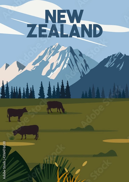 Obraz New Zealand Vector Illustration Background