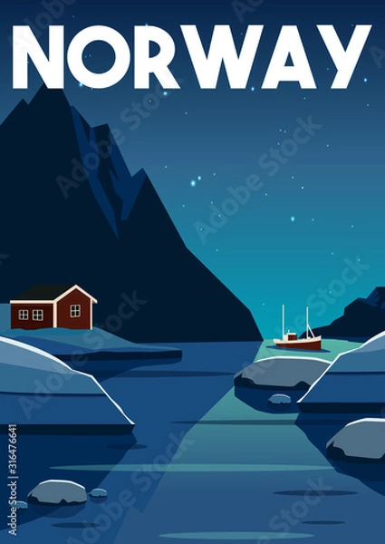 Obraz Norway Vector Illustration Background