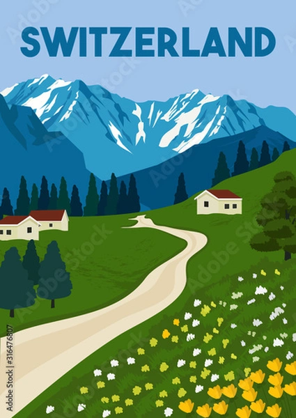 Obraz Switzerland Vector Illustration Background