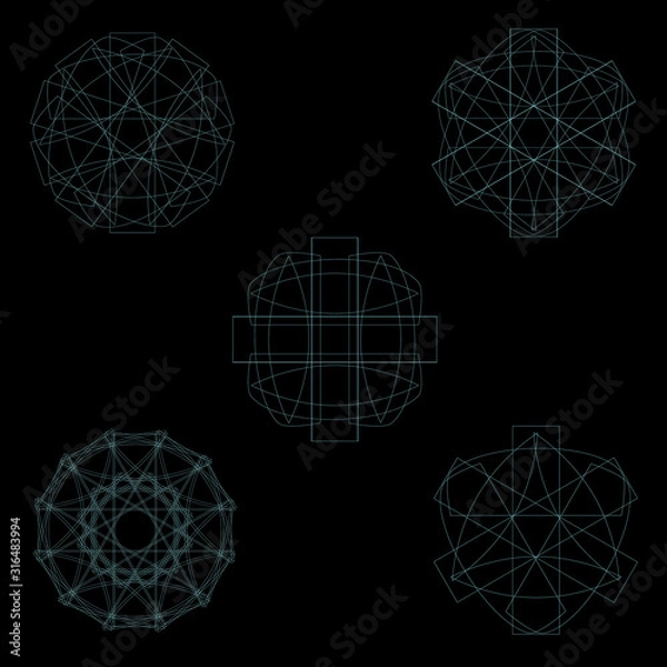 Obraz Original and unique geometric shape sign, pentagram rune