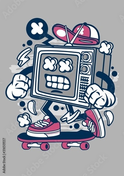 Fototapeta Funny Creative Cartoon Character