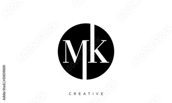 Obraz mk logo design vector luxury premium icon