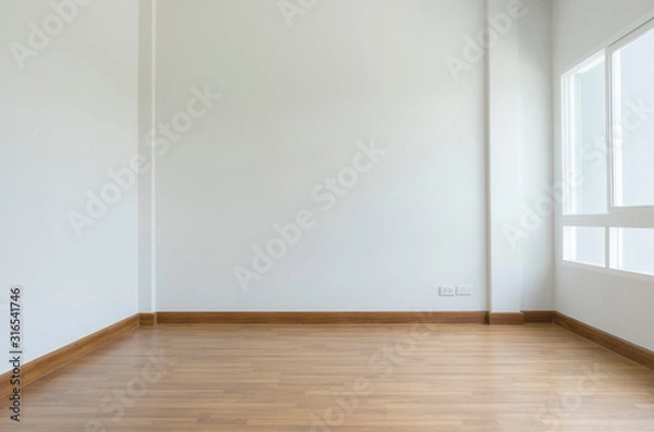 Fototapeta empty white room no have sofa in front of simple clean white wall