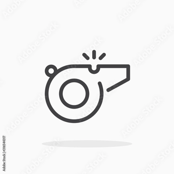 Obraz Whistle icon in line style. Editable stroke.