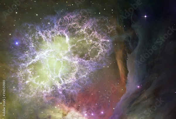 Fototapeta Nebula and galaxies in space. Abstract cosmos background