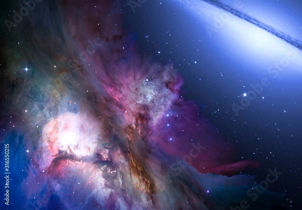 Fototapeta Nebula and galaxies in space. Abstract cosmos background
