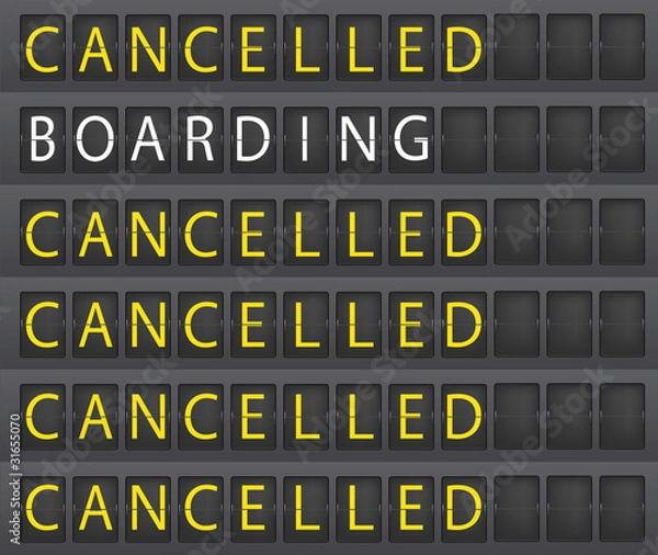 Obraz Airporttafel Cancelled