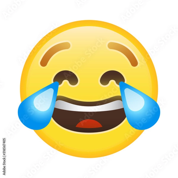 Fototapeta Emoticon laugh emoji cartoon face  fun social media message sms vector EPS 10