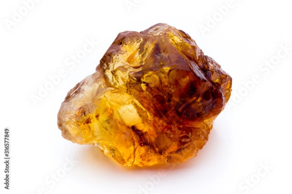 Obraz Brown caramelized sugar on white background.