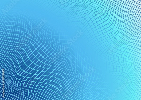 Obraz Editable decorative geometric blue-turquoise blurred gradient mesh background. Vector illustration for graphic design banner, poster, brochure, billboard
