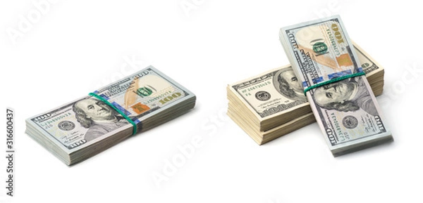 Obraz American dollars on white background