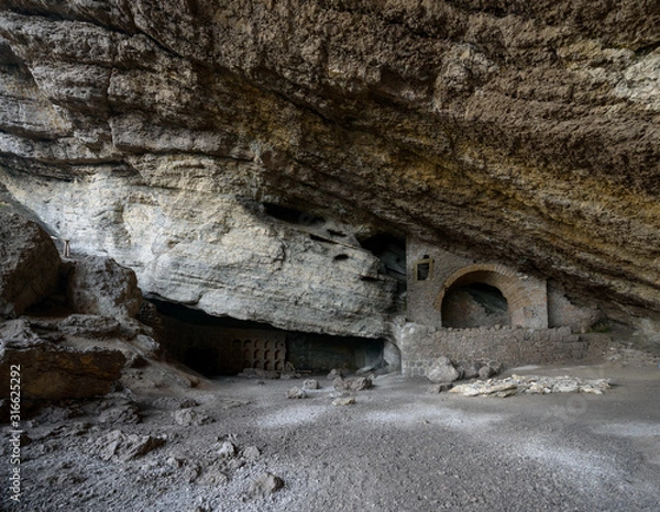 Obraz Inner space of famous natural Golitsyn Grotto, Crimea, Russia.