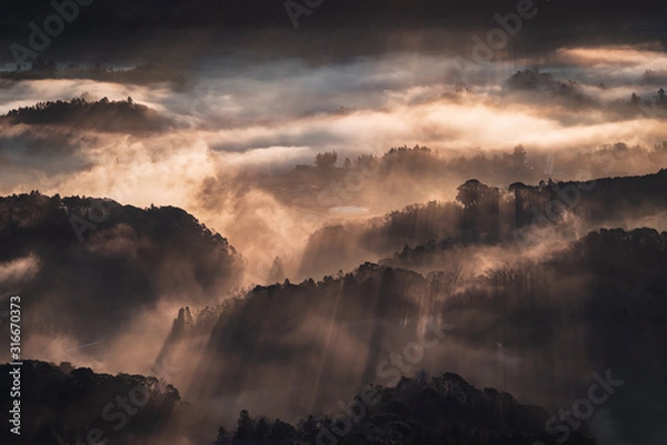 Fototapeta 千葉の九十九谷で見ることのできる雲海