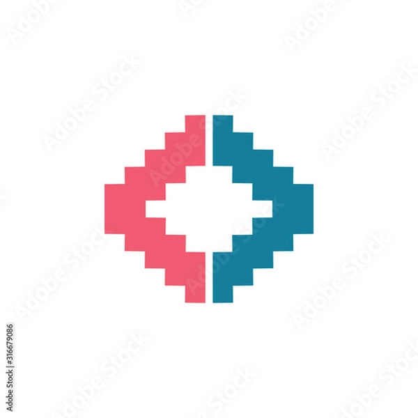 Fototapeta square geometric pixels logo vector