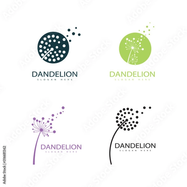 Fototapeta Set of Dandelion vector icon design