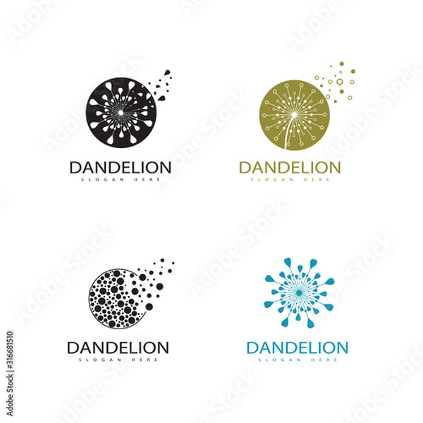 Obraz Set of Dandelion vector icon design