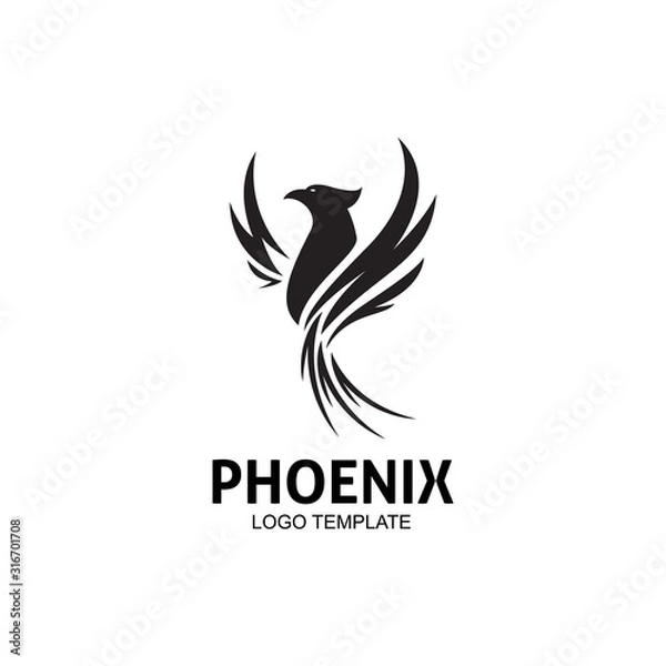 Obraz creative simple phoenix bird circle logo concept