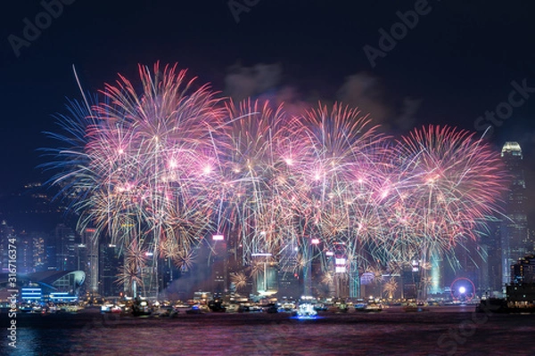 Obraz Fireworks on the occasion of the Chinese National Day.