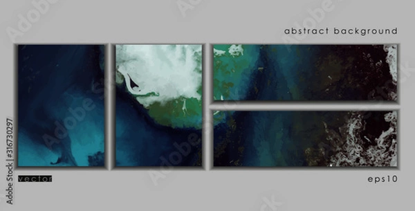 Obraz Vector cards. Set of templates brochure, poster, cover and sheets. Abstract painted background. Liquid marble texture