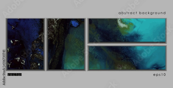Obraz Vector cards. Set of templates brochure, poster, cover and sheets. Abstract painted background. Liquid marble texture